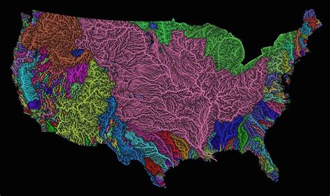 Map of Rivers in the US